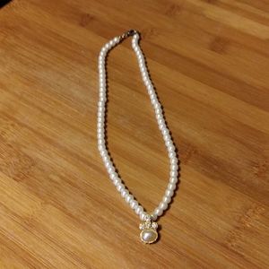 Vintage faux pearl & rhinestone choker